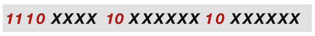 utf8 3字节编码表示