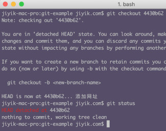 git checkout 分离head状态