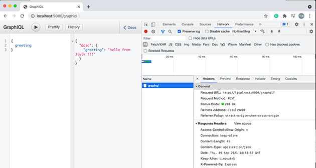 graphql greeting 控制台