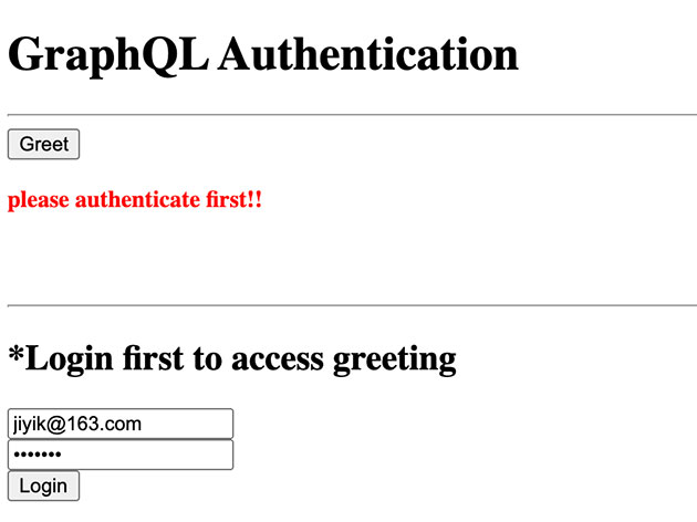 graphql 未验证成功的界面