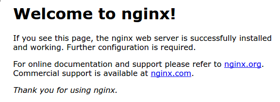 nginx 默认的显示页面