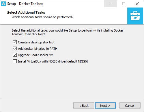 docker toolbox 附加任务