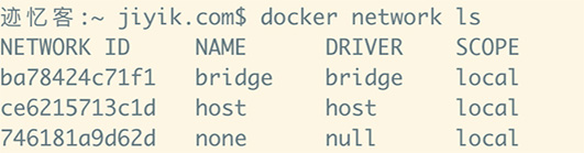 docker network 列出网络