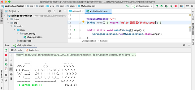 spring boot 运行应用程序