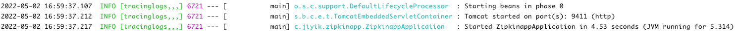 spring boot zipkin 服务启动成功