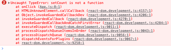 react typeerror setcount is not a function