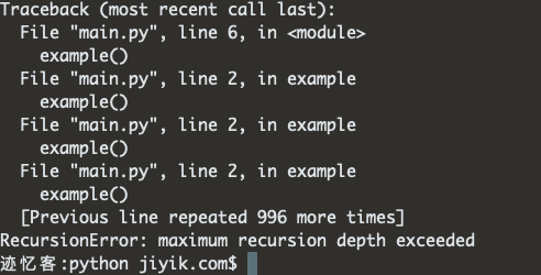 python recursionerror