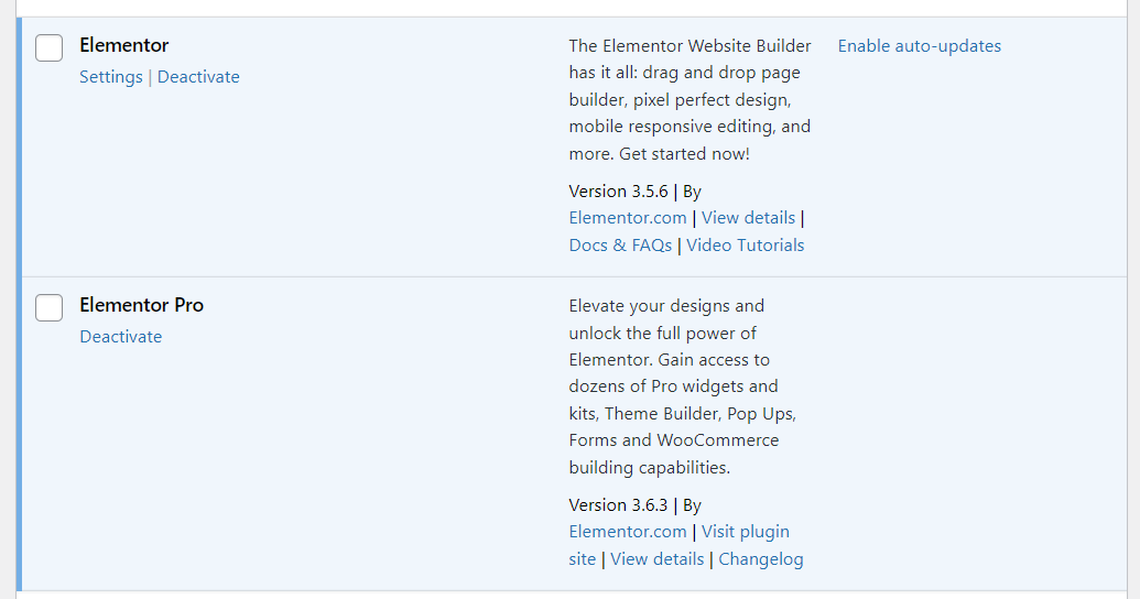 更新 elementor