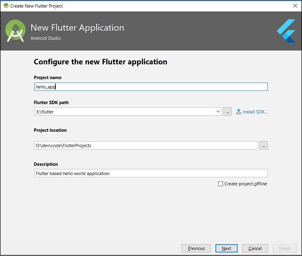 flutter project name