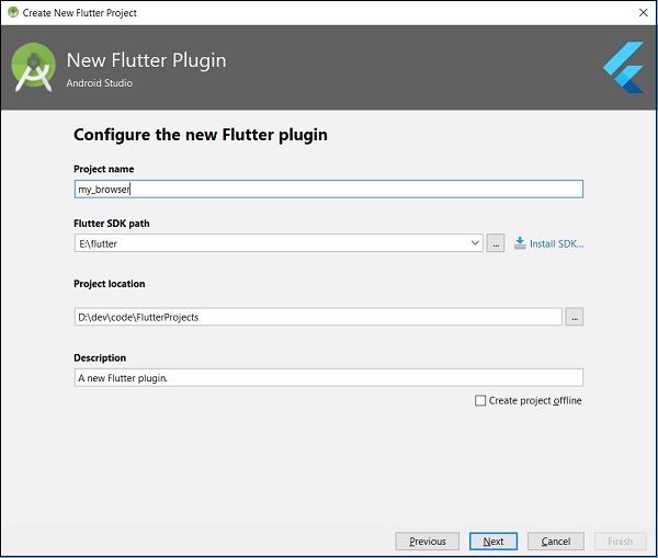 配置新的 flutter 插件