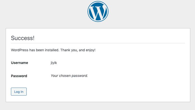 wordpress 安装确认页面