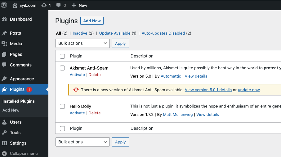 wordpress 插件设置页面