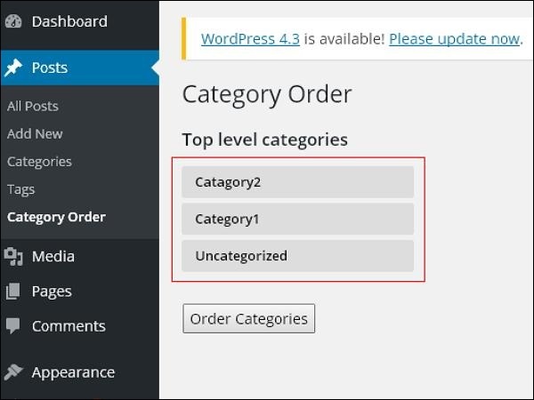 wordpress 分类安排