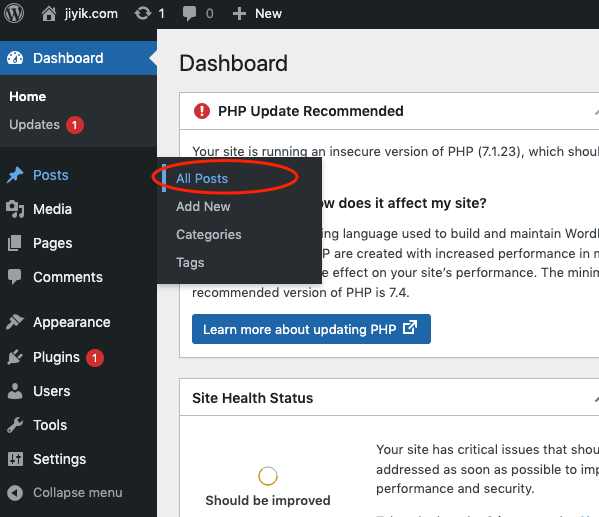 wordpress 删除帖子
