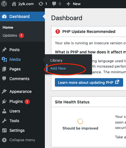wordpress 添加媒体