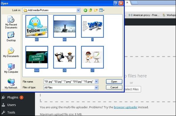 wordpress 添加媒体