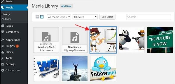 wordpress 编辑媒体