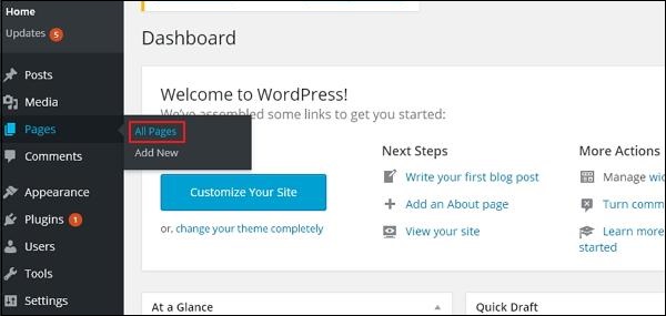 wordpress 编辑页面
