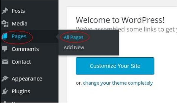 wordpress 删除页面
