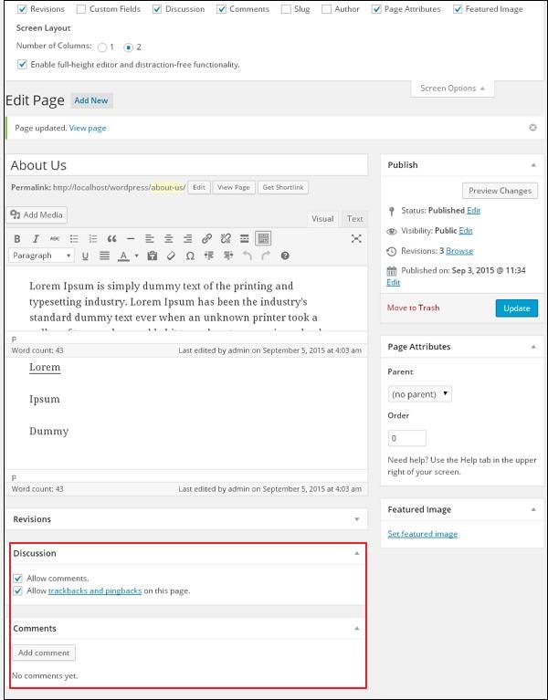 wordpress 添加评论
