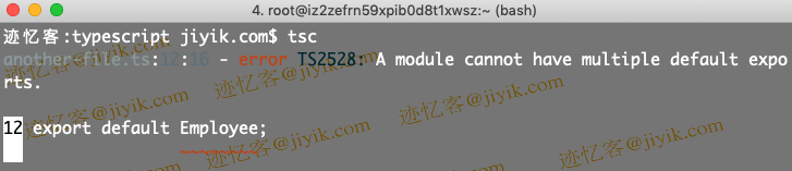 typescript a module cannot have multiple default exports