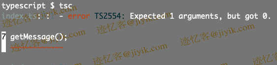 typescript expected 1 argument, but got 0
