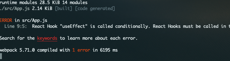 react hook useeffect is called conditionally error