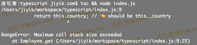 typescript 中 rangeerror- maximum call stack size exceeded