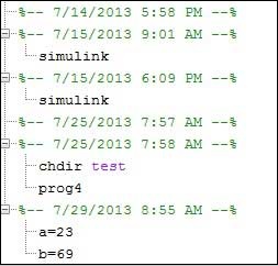 matlab command history