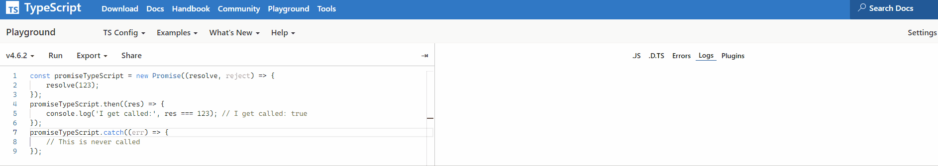 在 typescript 的 promise 中使用 resolve 输出