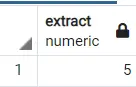 在 postgresql 中使用 extract 从日期字段中提取星期几