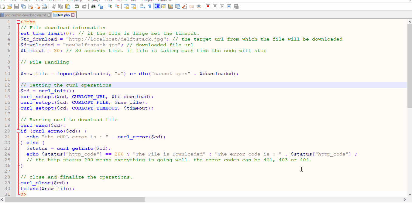 使用 curl 下载 php 文件