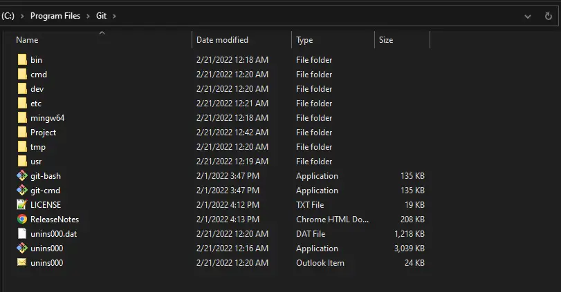 git installation path