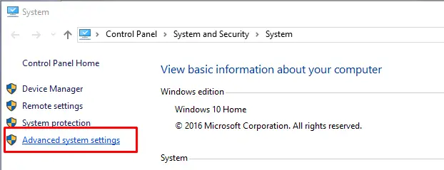 advanced system settings