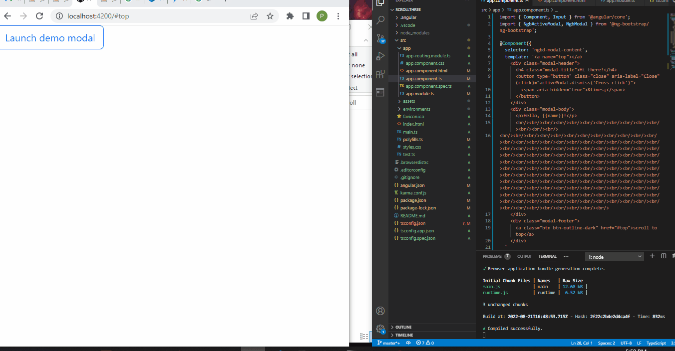 angularjs 中带有 bootstrap 的 scrolltop 按钮