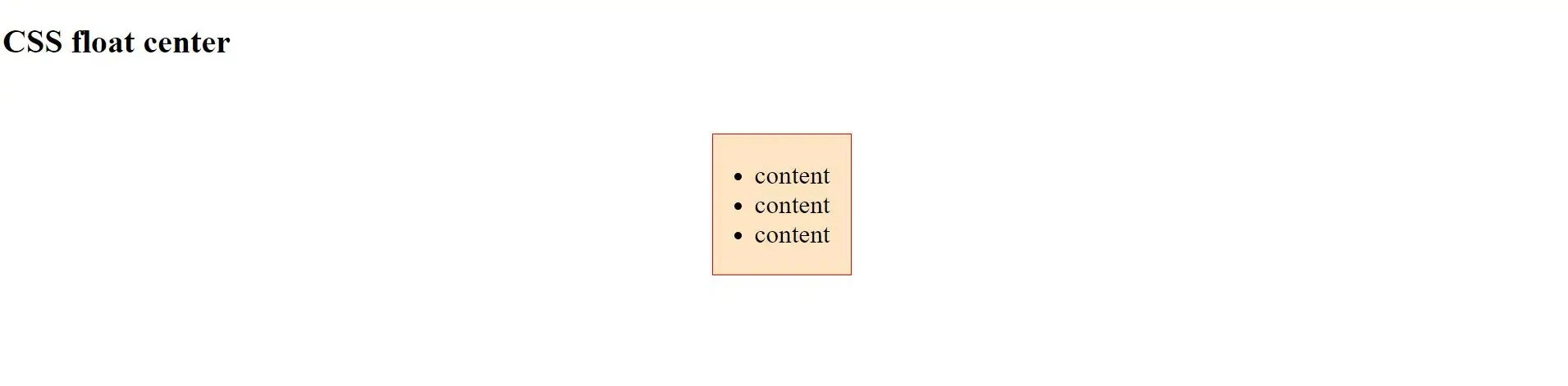 css float center - output 2