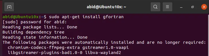 在 linux 系统中安装 gfortran 包