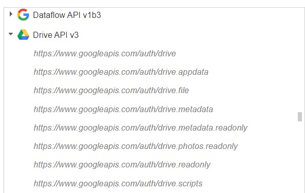 搜索 drive api v3