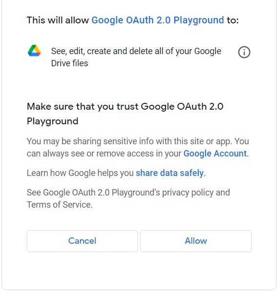 允许 gmail 帐户
